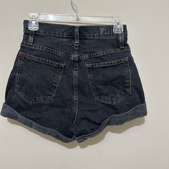 BDG URBAN OUTFITTERS FADED BLACK DENIM HIGH RISE MOM JEAN SHORTS SIZE 26 STRETCH - Picture 2 of 7